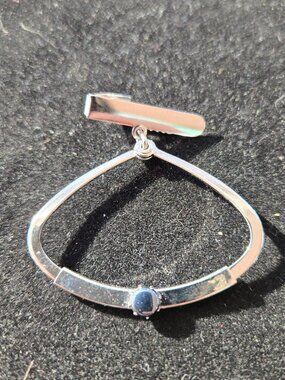 Adjustable Oval Tie Bar with small stone setting